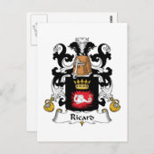 Carte Postale Blason de la famille Ricard (Devant / Derrière)