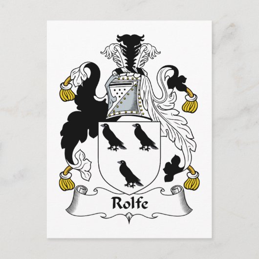 Carte Postale Blason de la famille Rolfe (Devant)