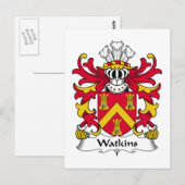 Carte Postale Blason de la famille Watkins (Devant / Derrière)