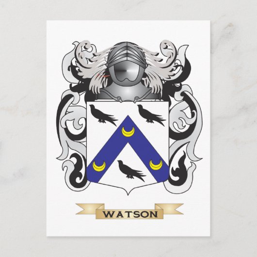 Carte Postale Blason de la famille Watson (Armoiries) (Devant)