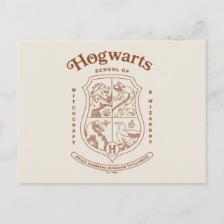 Carte Postale Blason de l'école de sorcellerie et de magie HOGWA