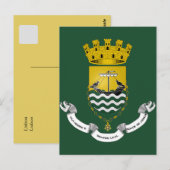 Carte Postale Blason de Lisbonne Lisboa Portugal (Devant / Derrière)