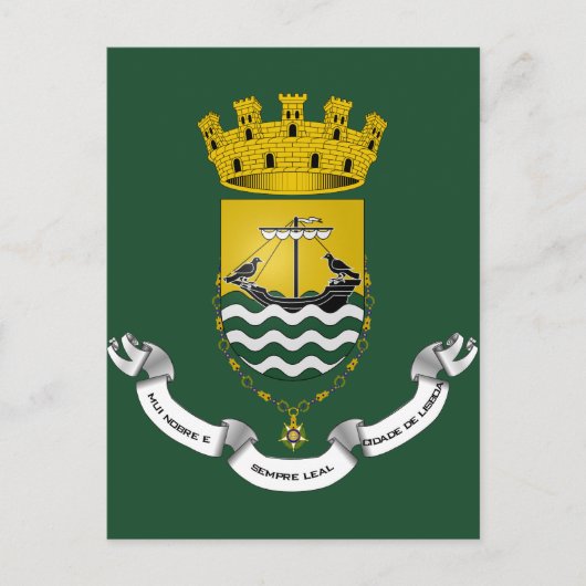 Carte Postale Blason de Lisbonne Lisboa Portugal (Devant)