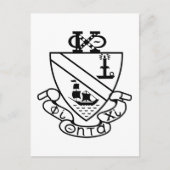 Carte Postale Blason de Phi Chi Theta | N&B (Devant)
