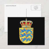 Carte Postale blason du Danemark (Devant / Derrière)