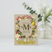 Carte Postale Blason Floral Élégant En Souvenir Funérailles (Debout devant)