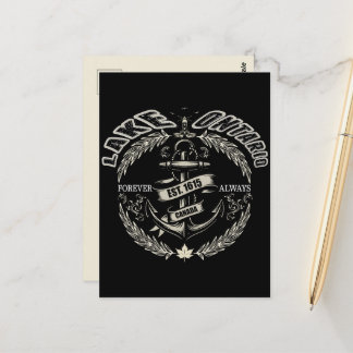 Carte Postale Blason maritime nautique vintage du lac Ontario