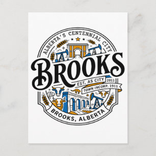 Carte Postale Blason municipal illustré de Brooks Alberta Canada