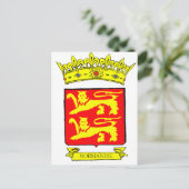 CARTE POSTALE BLASON NORMANDIE (Debout devant)