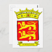CARTE POSTALE BLASON NORMANDIE (Devant / Derrière)