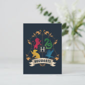 Carte Postale Blason orné de la maison HOGWARTS™ (Debout devant)