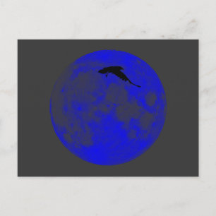Carte Postale Blauer Mond Raben Blue Moon Raven