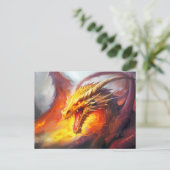 Carte Postale Blazing Fury – Medieval Fire-Breathing Dragon in A (Debout devant)