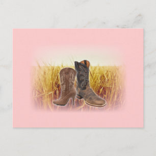Carte Postale Blé de l'Ouest du pays bottes de cowboy
