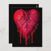 Carte Postale Bleeding Heart Love Heart break goth Art (Devant / Derrière)