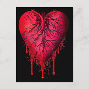 Carte Postale Bleeding Heart Love Heart break goth Art