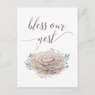 Carte Postale Bless Our Nest - Rustique, Boho Chic Design