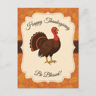 Carte Postale Blessed Thanksgiving Turkey