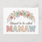 Carte Postale Blessed to be called Mamaw (Devant)