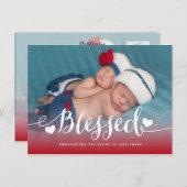 Carte Postale Blessed Twins | Faire-part de naissance Red Valent (Devant / Derrière)