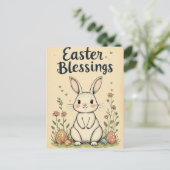 Carte Postale Blessures de Pâques mignonnes Lapin (Debout devant)