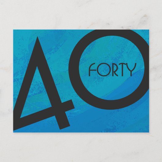 Carte Postale Bleu 40 Décennie Anniversaire (Devant)