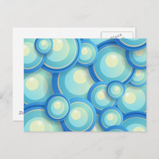 Carte Postale bleu Abstrait en vert (Devant / Derrière)