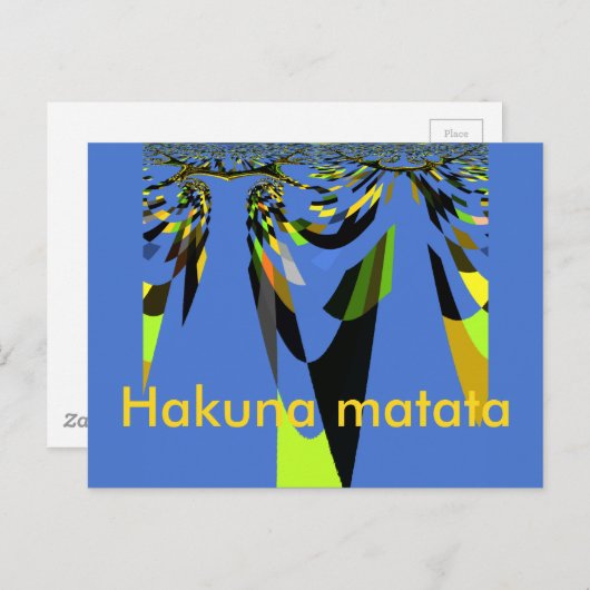Carte Postale Bleu Africain Tribal Motif Motif Art Imprimer (Devant / Derrière)