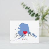 Carte Postale Bleu Alaska Plan Forme Enregistrer la date (Debout devant)