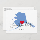 Carte Postale Bleu Alaska Plan Forme Enregistrer la date (Devant / Derrière)