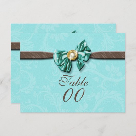 Carte Postale Bleu aqua brun gem arc floral (Devant / Derrière)