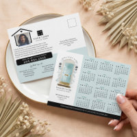 Bleu Aquarelle Porte Immobilier Calendrier 2025