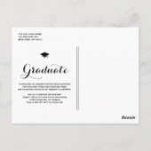 Carte Postale Bleu Aquarelle Splash Photo Graduation (Dos)