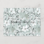 Carte Postale Bleu blanc Flore libellule Penser à vous (Devant)