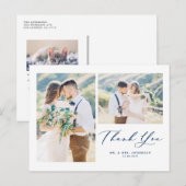 Carte Postale Bleu Bleu Bleu Deux Photo Collage Merci (Devant / Derrière)