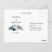 Carte Postale Bleu bleu marine Bois rustique Or géométrique RSVP (Dos)