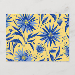 Carte Postale Bleu Bleuet Botanique Abstrait