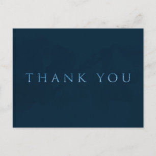 Carte Postale Bleu brillant faux foil glamour moderne MERCI