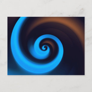Carte Postale Bleu Brown Spiral mignon Cool Art Abstrait moderne