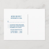 Carte postale bleu Chevron Border RSVP (Dos)