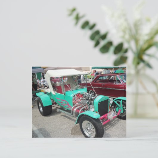 Carte Postale Bleu clair (Debout devant)