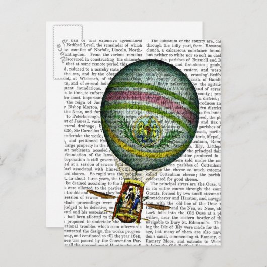 Carte Postale Bleu clair à air chaud (Devant / Derrière)