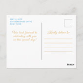 Carte Postale Bleu clair Brown cheveux Princesse Anniversaire (Dos)