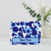 Carte Postale Bleu clair, marine et abstrait blanc (Debout devant)