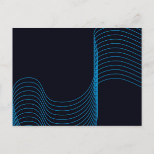 Carte Postale Bleu, cool, moderne, tendance, lignes courbes simp