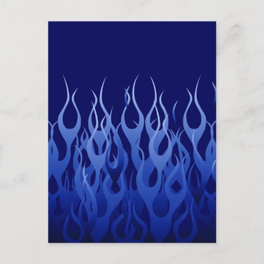 Carte Postale Bleu cool sur Blue Racing Flames décorative (Devant)