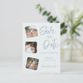 Carte Postale Bleu côtier Enregistrer la date (Debout devant)