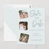 Carte Postale Bleu côtier Enregistrer la date (Devant / Derrière)