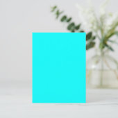 Carte Postale Bleu Cyan Vert Turquoise Uni (Debout devant)