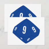Carte postale bleu D10 Numéro de table de dés (Devant / Derrière)
